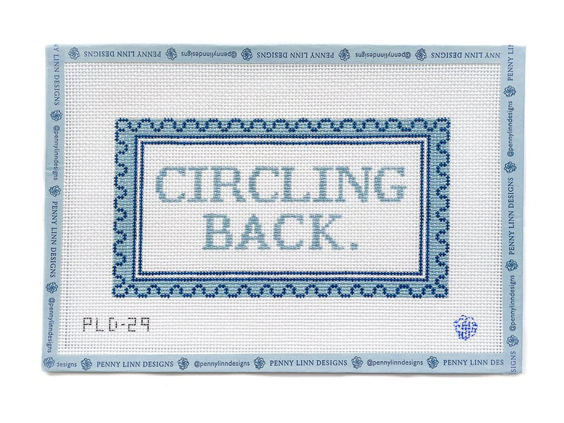 Circling Back Hand Painted Needlepoint Canvas - Penny Linn Designs