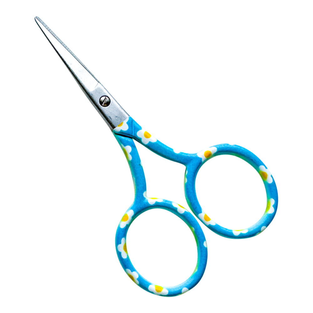 Blue and Yellow Floral Embroidery Scissors