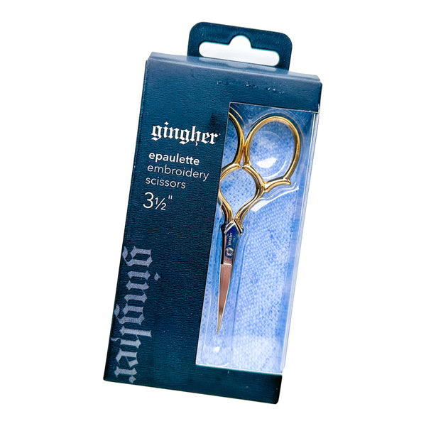 Gingher Gold Handled Epaulette Embroidery Scissors