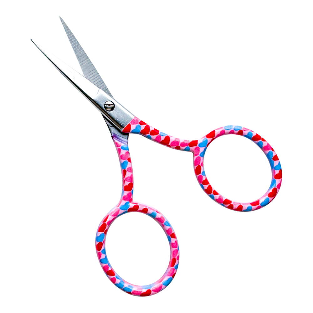 Red and Pink Hearts Embroidery Scissors