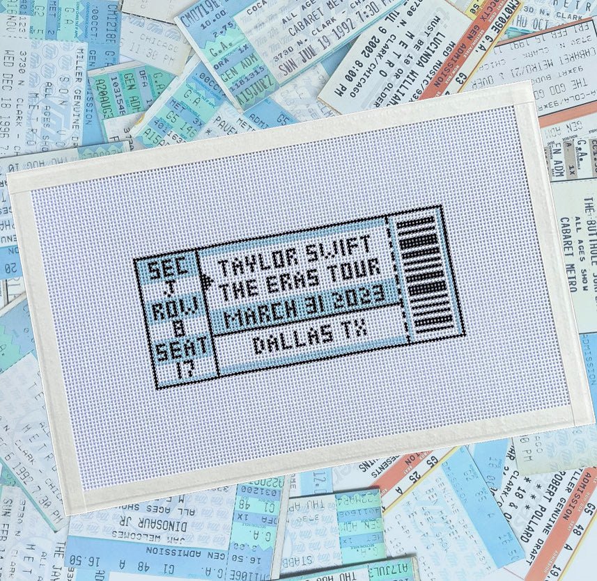 Custom Concert Ticket - Penny Linn Designs - Grandin Lane Needlepoint